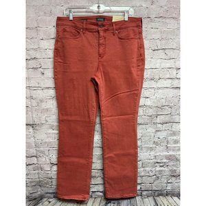 NyDg Women’s Jeans Straight Size 12 Maryland Straight Lift Tuck New Rust Color